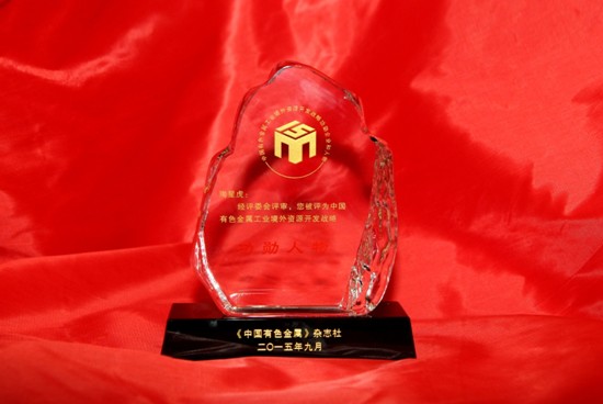 陶星虎同志获得的功勋人物奖杯